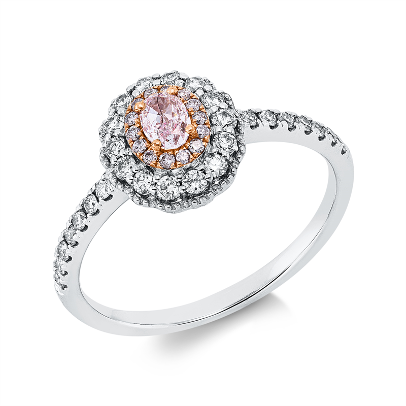 Ring    aus 750/-18 Karat Weißgold / Rotgold mit 43 Diamanten 0