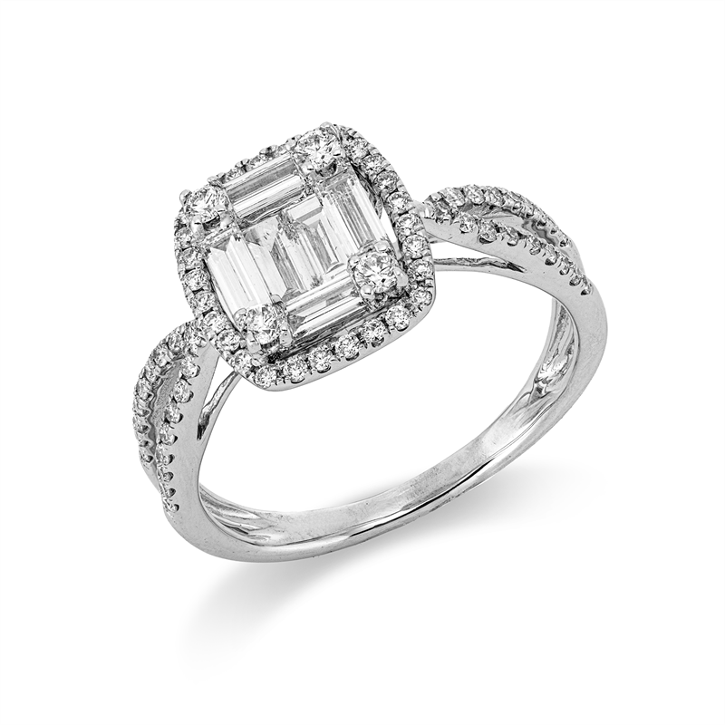 Ring    aus 750/-18 Karat Weißgold mit 72 Diamanten 0