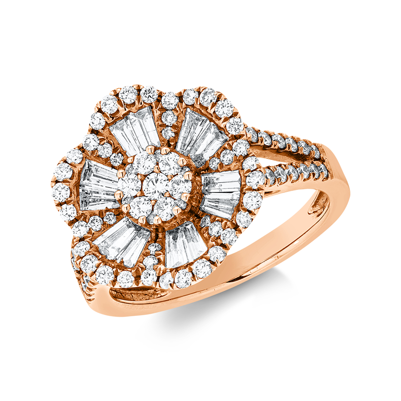 Ring    aus 750/-18 Karat Rotgold mit 95 Diamanten 1