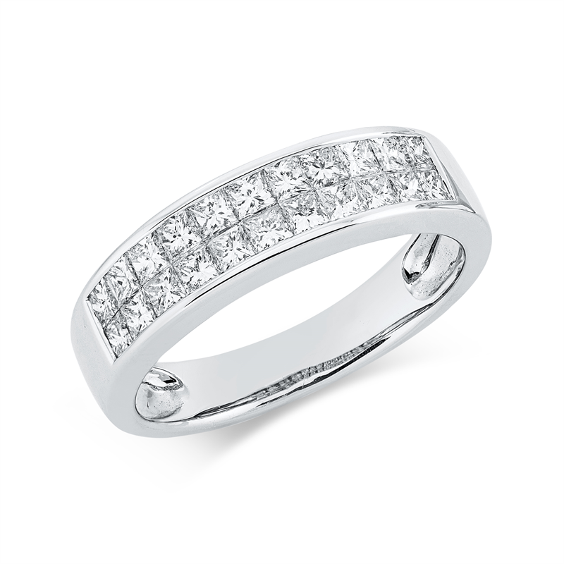 Ring    aus 750/-18 Karat Weißgold mit 22 Diamanten 1 ct