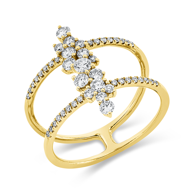 Ring    aus 750/-18 Karat Gelbgold mit 48 Diamanten 0