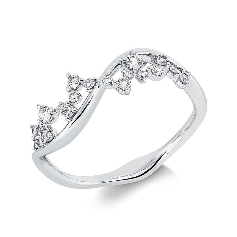 Ring    aus 750/-18 Karat Weißgold mit 20 Diamanten 0