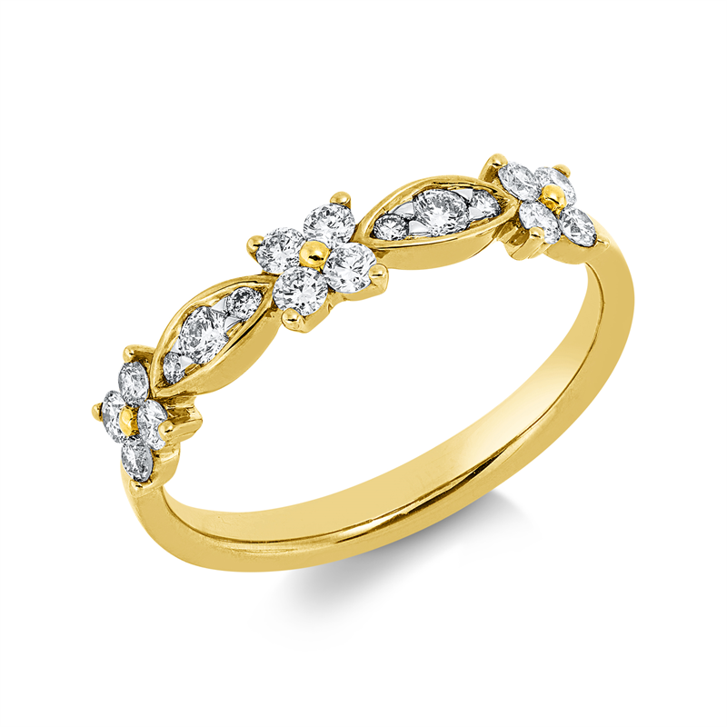 Ring    aus 750/-18 Karat Gelbgold mit 18 Diamanten 0