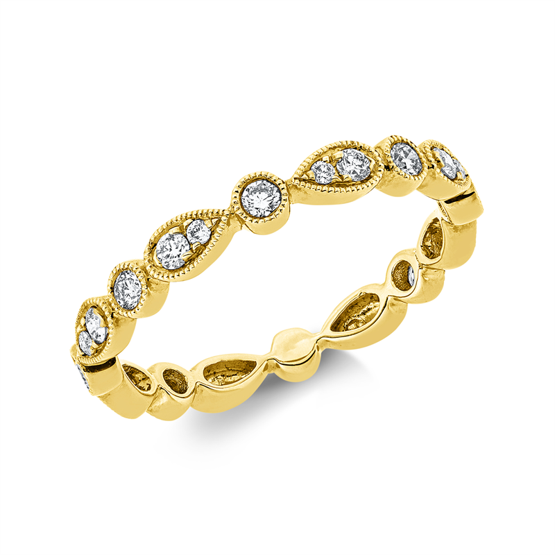 Ring    aus 750/-18 Karat Gelbgold mit 19 Diamanten 0