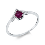 Ring mit Rubin  aus 750/-18 Karat Weißgold mit 7 Diamanten 0