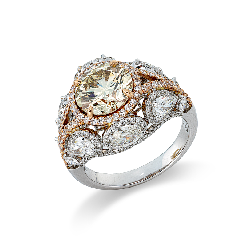 Ring    aus 750/-18 Karat Weißgold / Rotgold mit 219 Diamanten 4