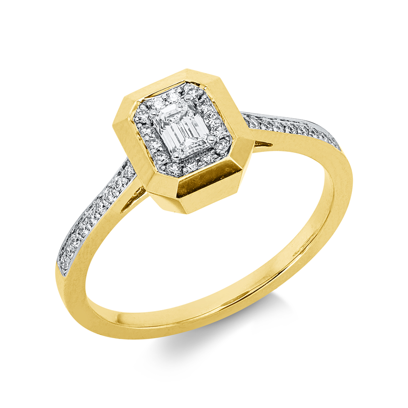 Ring    aus 750/-18 Karat Gelbgold / Weißgold mit 33 Diamanten 0