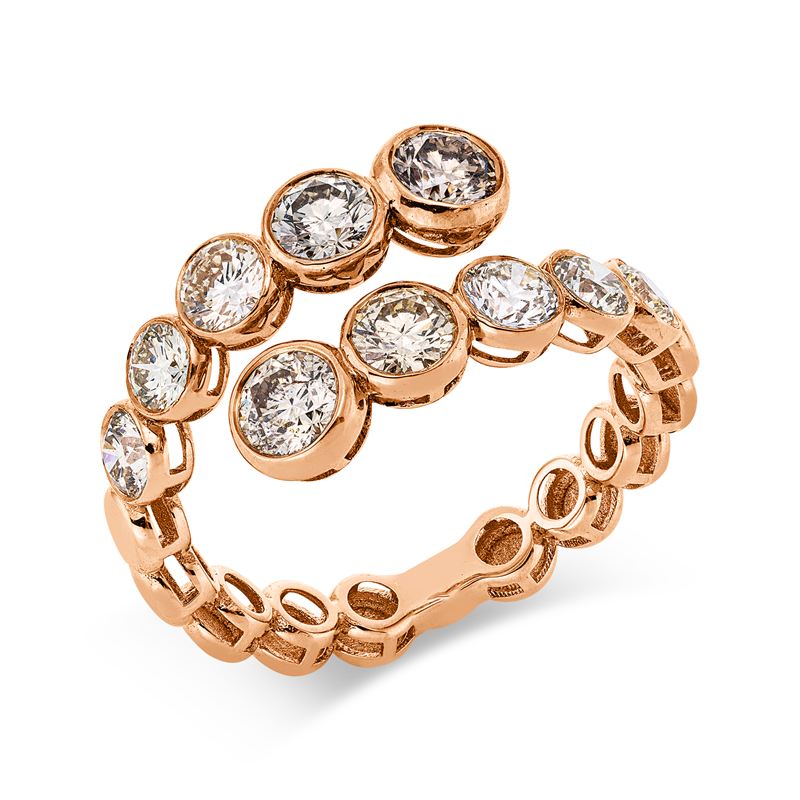 Ring    aus 750/-18 Karat Rotgold mit 10 Diamanten 1