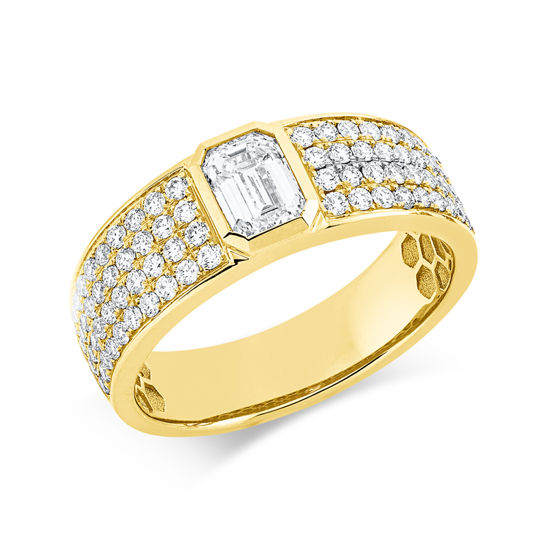 Ring    aus 750/-18 Karat Gelbgold mit 81 Diamanten 1