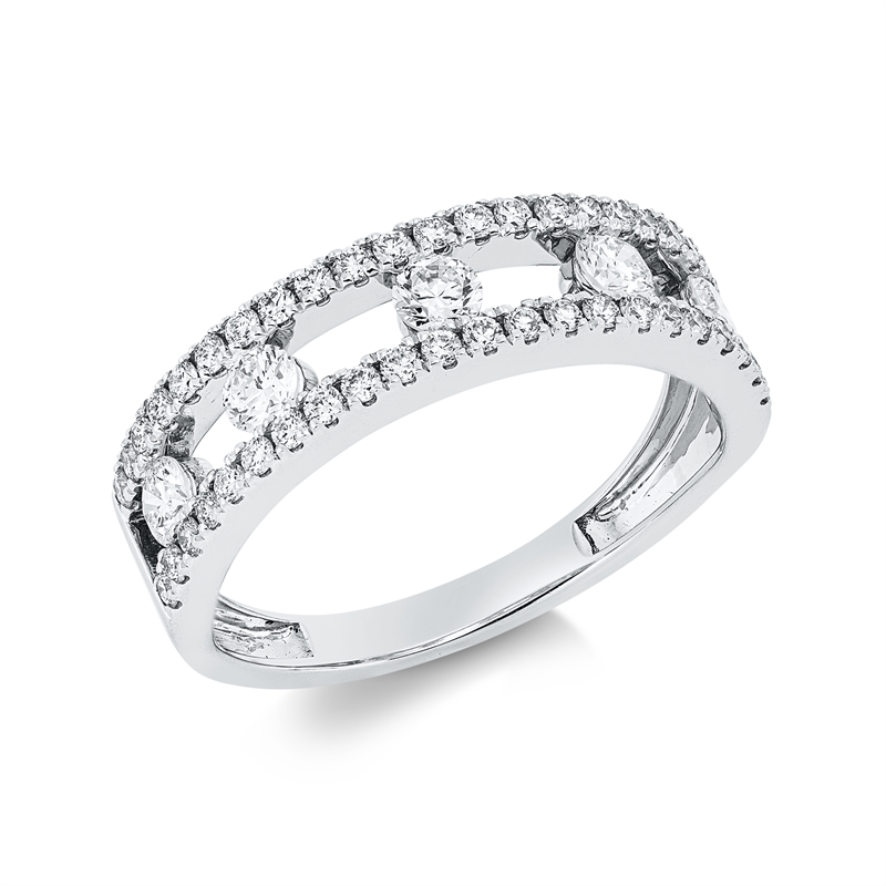 Ring    aus 750/-18 Karat Weißgold mit 49 Diamanten 0