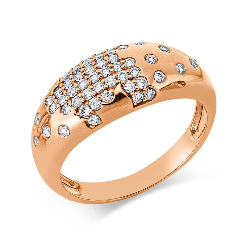 Ring    aus 750/-18 Karat Rotgold mit 53 Diamanten 0