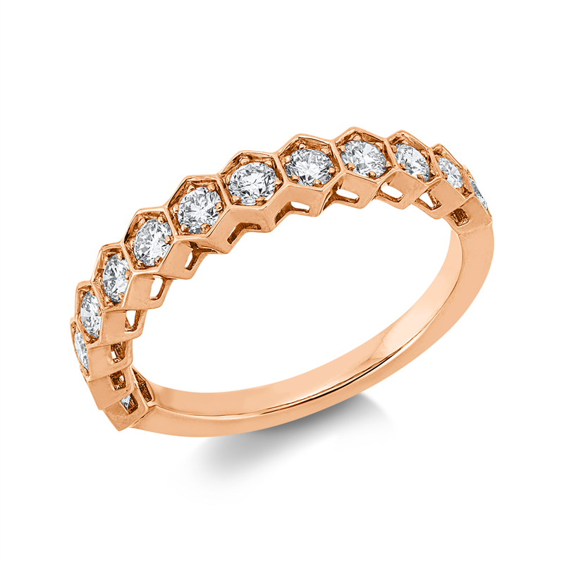 Ring    aus 750/-18 Karat Rotgold mit 13 Diamanten 0