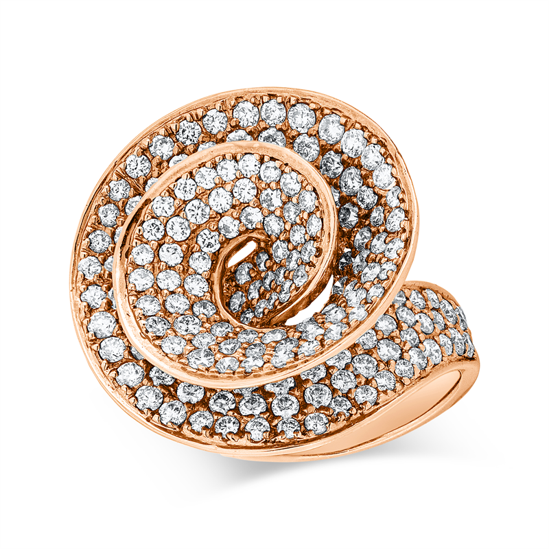 Ring    aus 750/-18 Karat Rotgold mit 204 Diamanten 3
