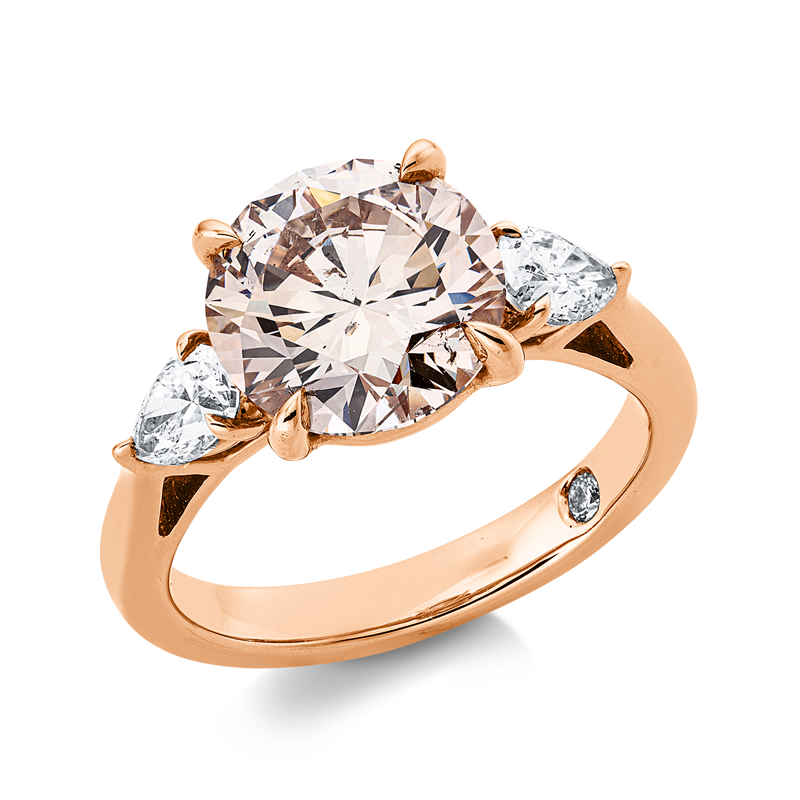 Ring    aus 750/-18 Karat Rotgold mit 4 Diamanten 4