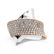 Ring    aus 750/-18 Karat Weißgold / Rotgold mit 165 Diamanten 2