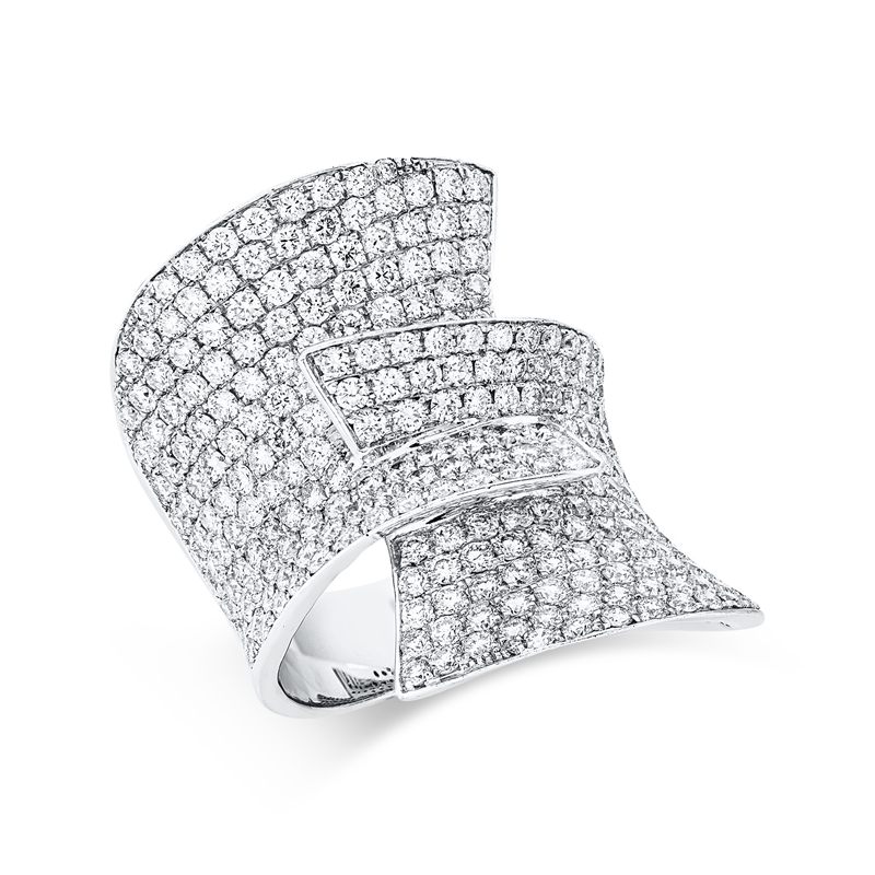 Ring    aus 750/-18 Karat Weißgold mit 272 Diamanten 3