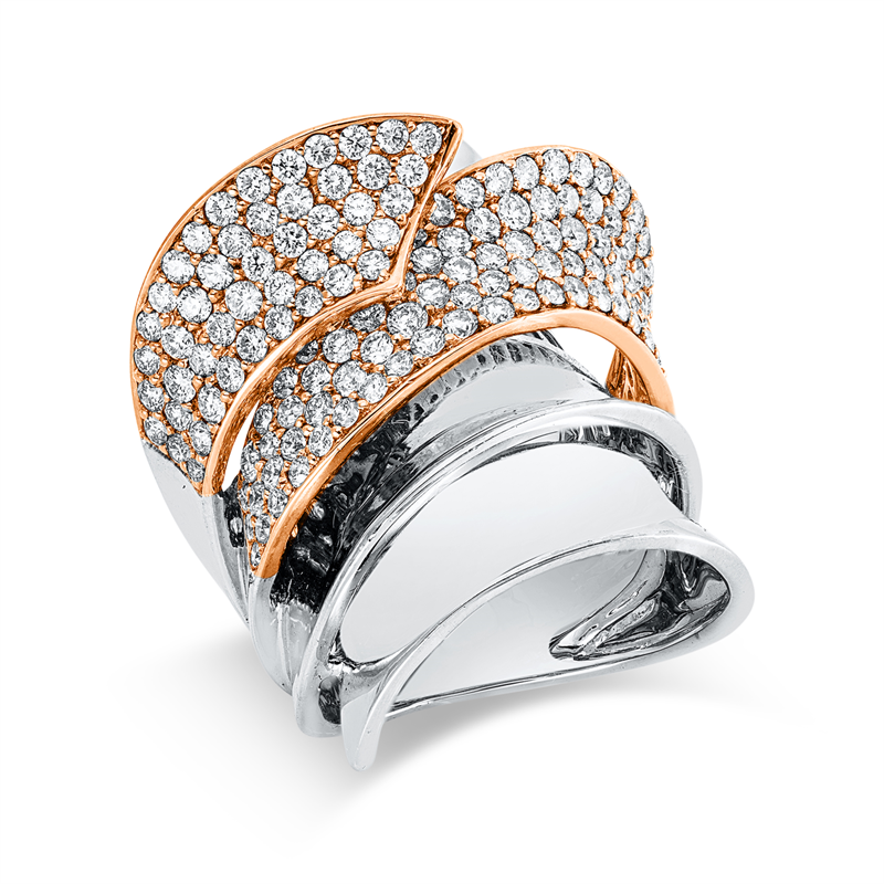 Ring    aus 750/-18 Karat Weißgold / Rotgold mit 141 Diamanten 2