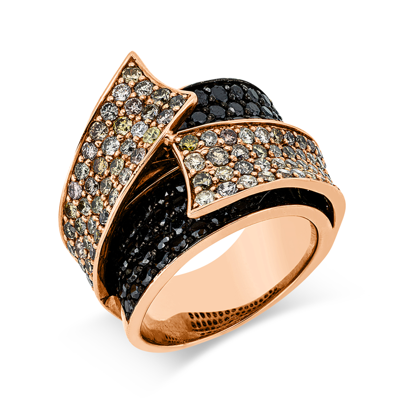 Ring    aus 750/-18 Karat Rotgold mit 181 Diamanten 4