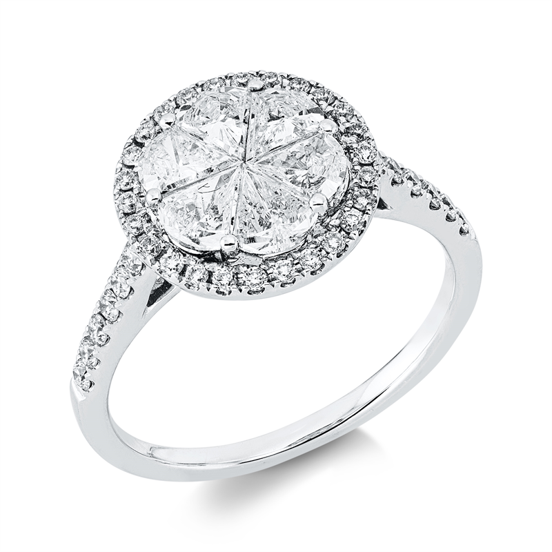 Ring    aus 750/-18 Karat Weißgold mit 44 Diamanten 1