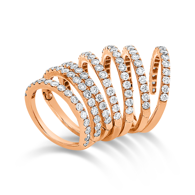 Ring    aus 750/-18 Karat Rotgold mit 118 Diamanten 3
