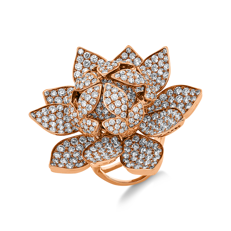 Ring    aus 750/-18 Karat Rotgold mit 467 Diamanten 9