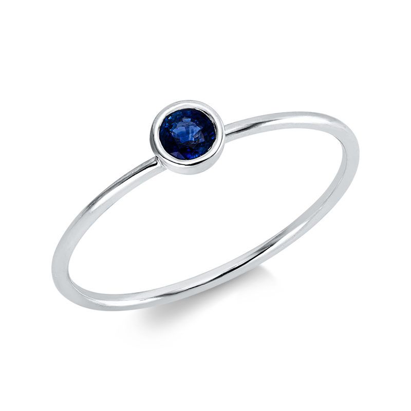 Ring mit Saphir  aus 750/-18 Karat Weißgold  