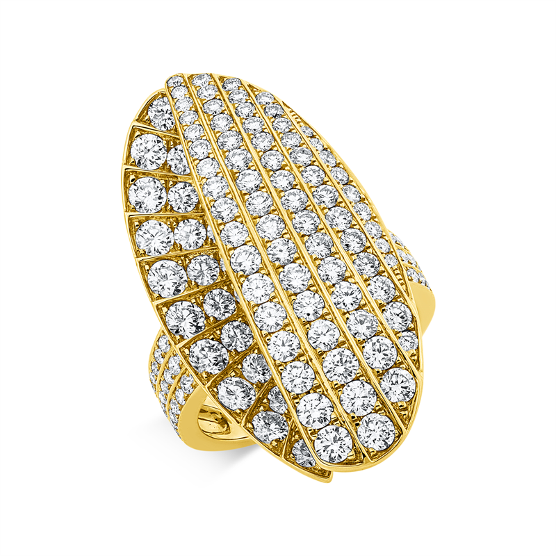Ring    aus 750/-18 Karat Gelbgold mit 172 Diamanten 3