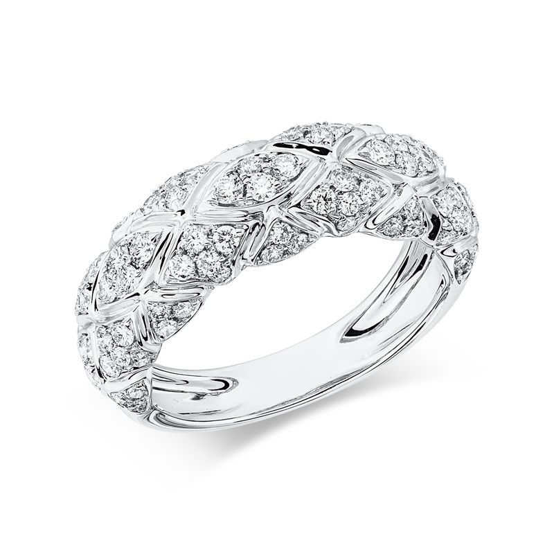 Ring    aus 750/-18 Karat Weißgold mit 90 Diamanten 0