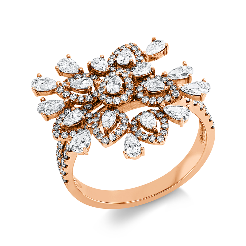 Ring    aus 750/-18 Karat Rotgold mit 145 Diamanten 1