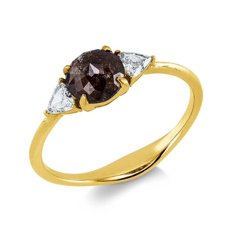 Ring    aus 750/-18 Karat Gelbgold mit 3 Diamanten 0