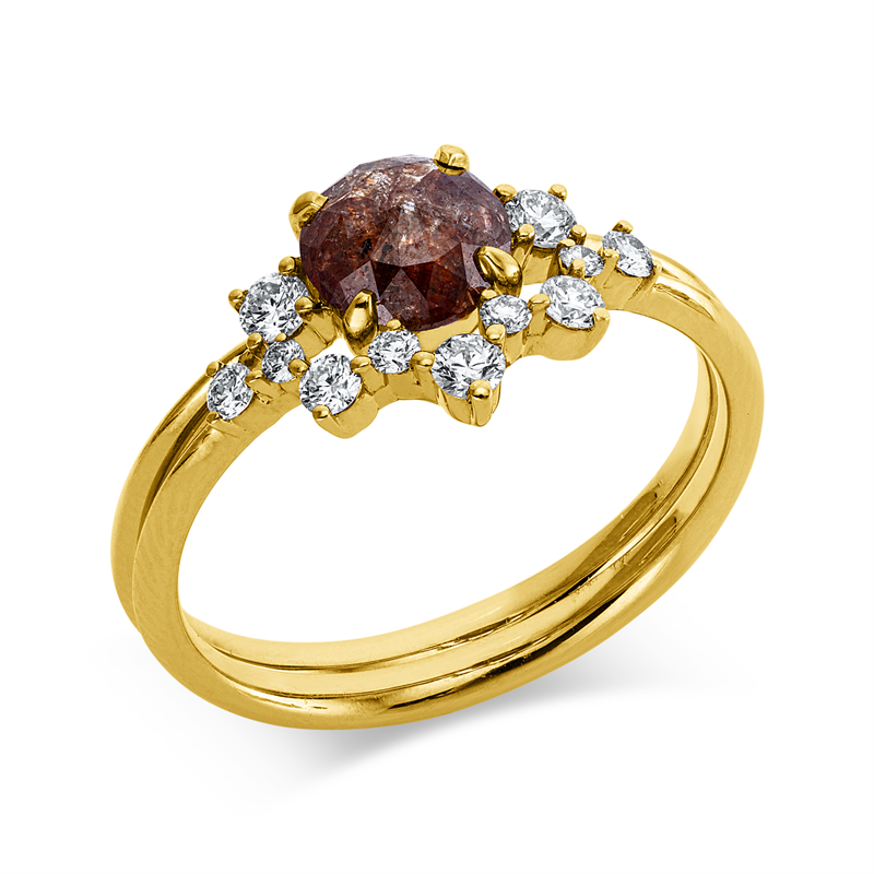 Ring    aus 750/-18 Karat Gelbgold mit 12 Diamanten 0