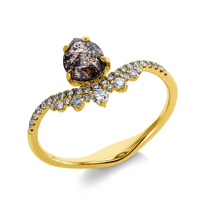 Ring    aus 750/-18 Karat Gelbgold mit 35 Diamanten 0