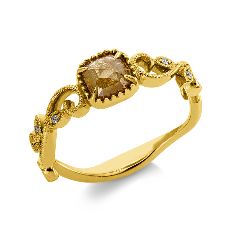 Ring    aus 750/-18 Karat Gelbgold mit 5 Diamanten 0