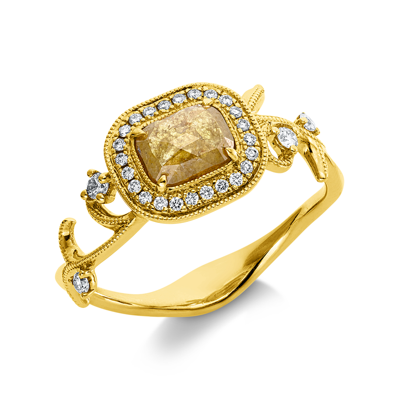 Ring    aus 750/-18 Karat Gelbgold mit 29 Diamanten 0