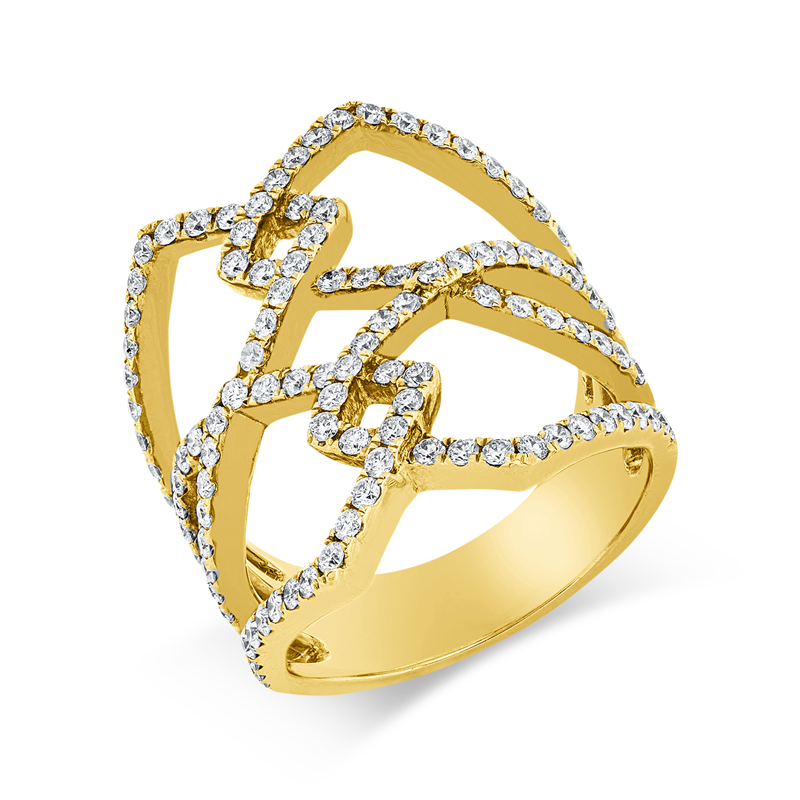 Ring    aus 750/-18 Karat Gelbgold mit 110 Diamanten 1
