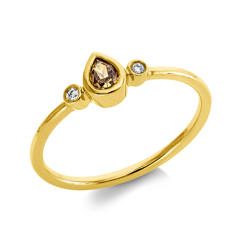 Ring    aus 750/-18 Karat Gelbgold mit 3 Diamanten 0