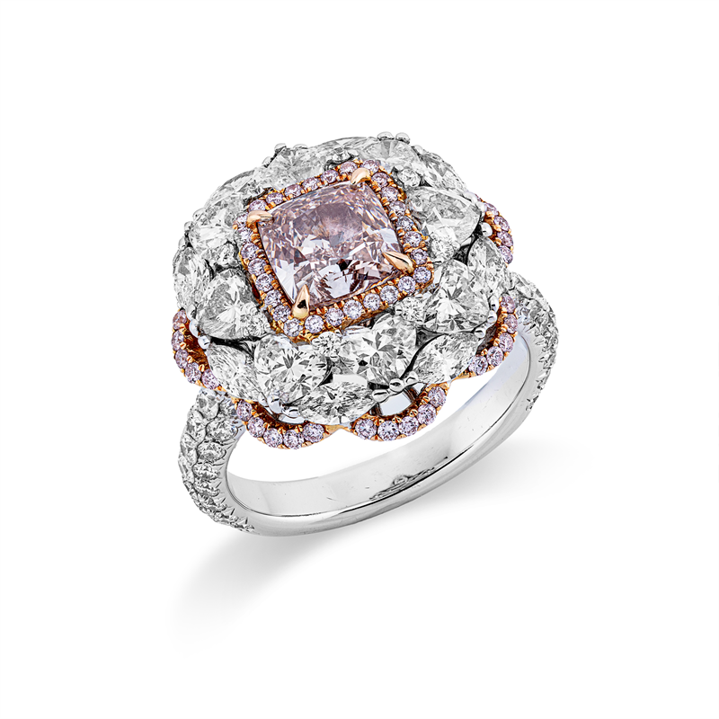 Ring    aus 750/-18 Karat Weißgold / Rotgold mit 147 Diamanten 4