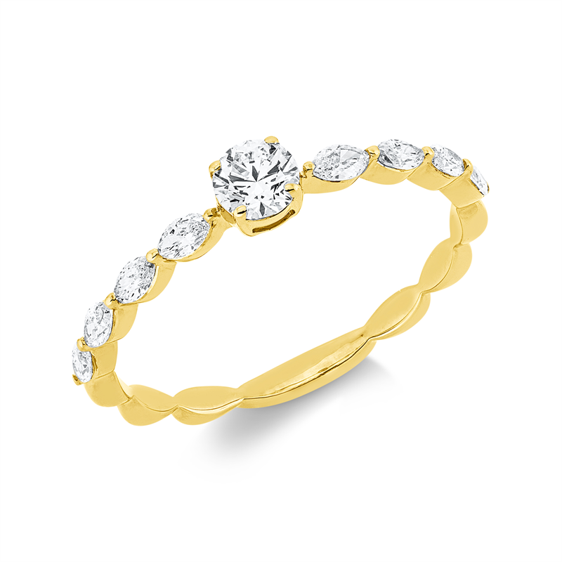 Ring    aus 750/-18 Karat Gelbgold mit 9 Diamanten 0