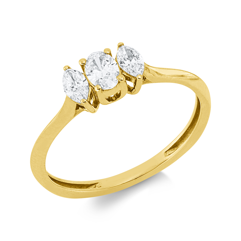 Ring    aus 750/-18 Karat Gelbgold mit 3 Diamanten 0