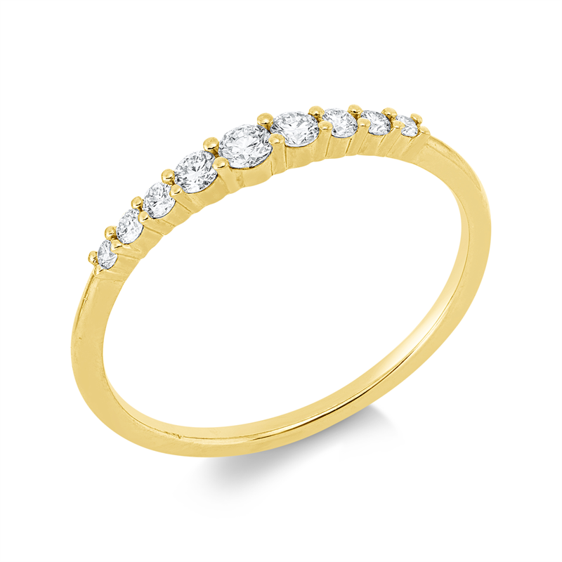 Ring    aus 750/-18 Karat Gelbgold mit 9 Diamanten 0