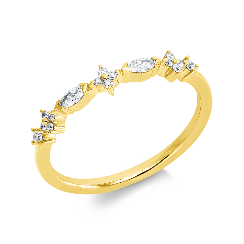 Ring    aus 750/-18 Karat Gelbgold mit 16 Diamanten 0