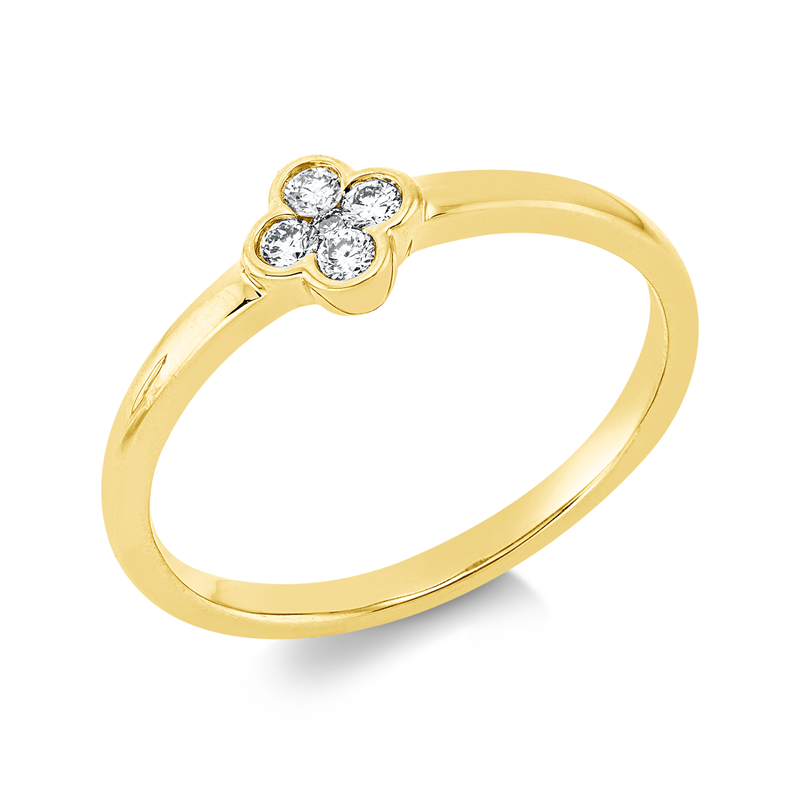 Ring    aus 750/-18 Karat Gelbgold mit 5 Diamanten 0