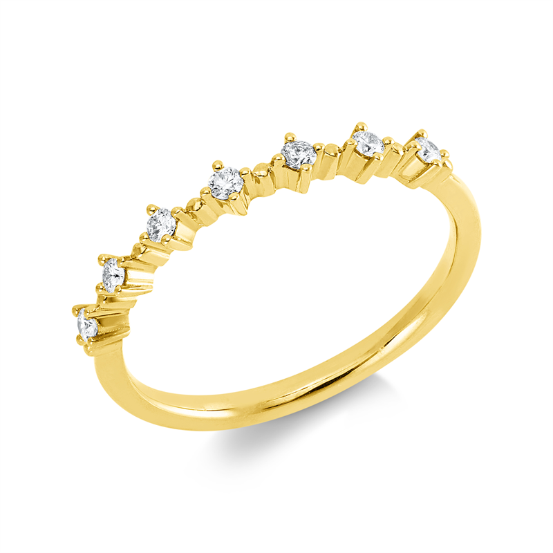 Ring    aus 750/-18 Karat Gelbgold mit 7 Diamanten 0