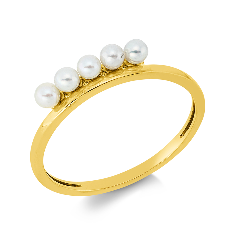 Ring   mit Süßwasserperle aus 750/-18 Karat Gelbgold  