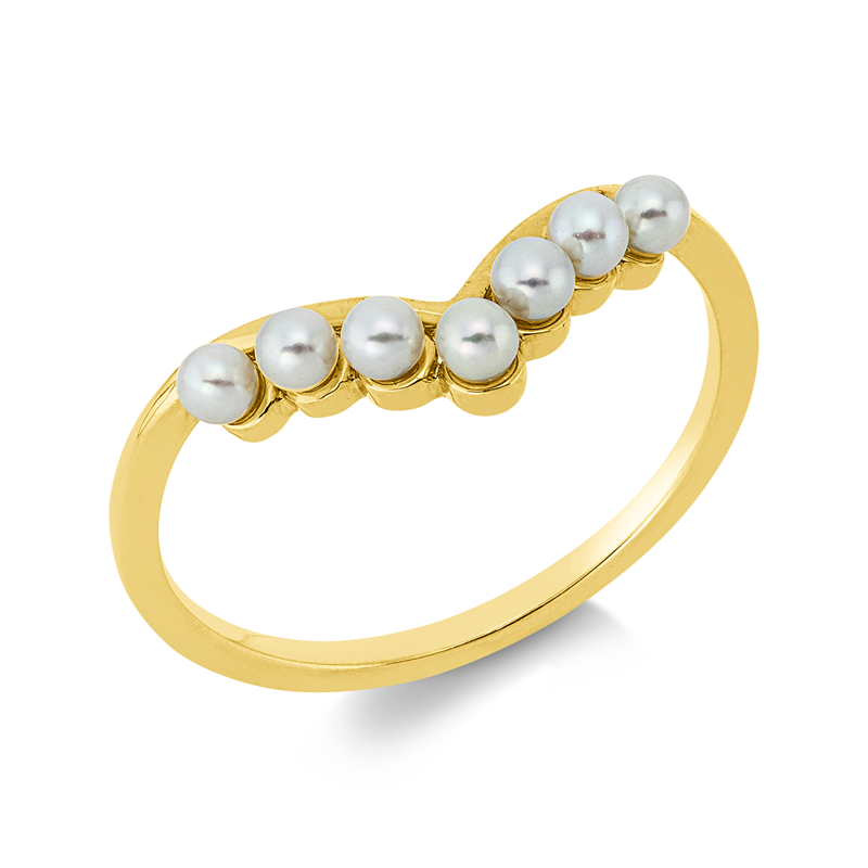 Ring   mit Süßwasserperle aus 750/-18 Karat Gelbgold  