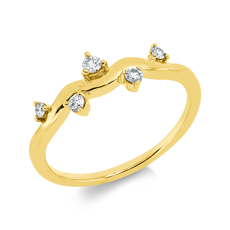 Ring    aus 750/-18 Karat Gelbgold mit 5 Diamanten 0