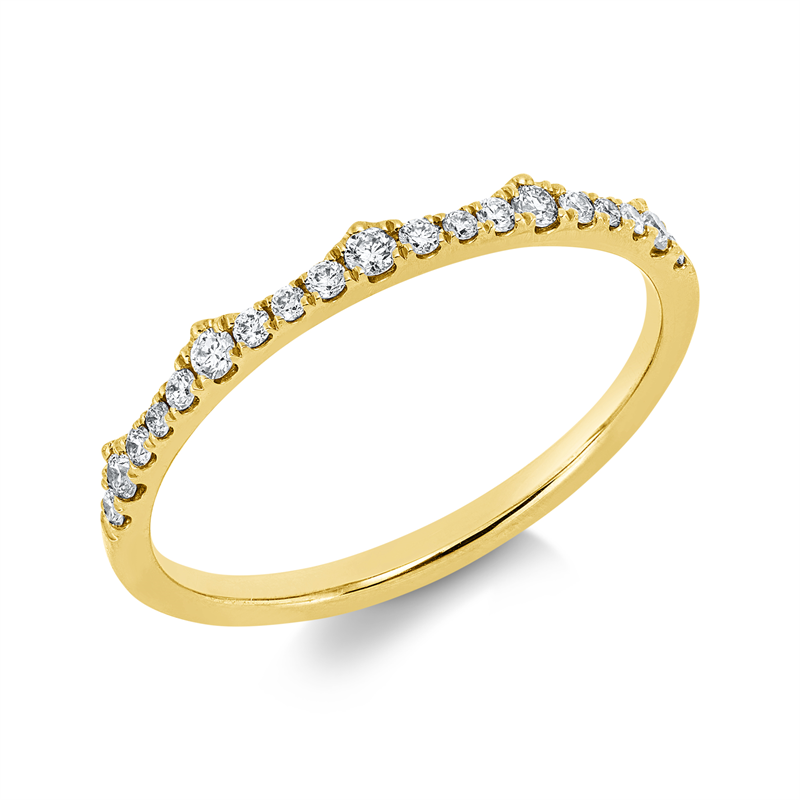 Ring    aus 750/-18 Karat Gelbgold mit 19 Diamanten 0