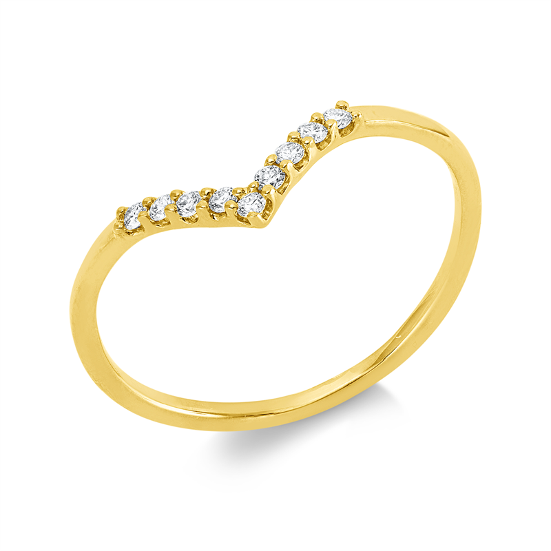 Ring    aus 750/-18 Karat Gelbgold mit 9 Diamanten 0
