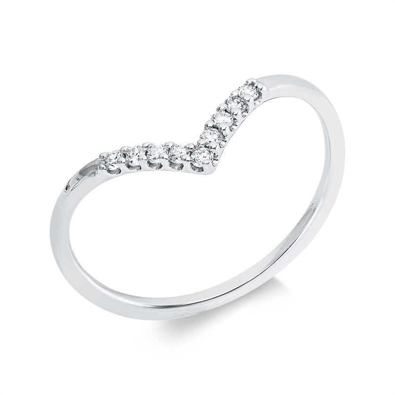 Ring    aus 750/-18 Karat Weißgold mit 9 Diamanten 0