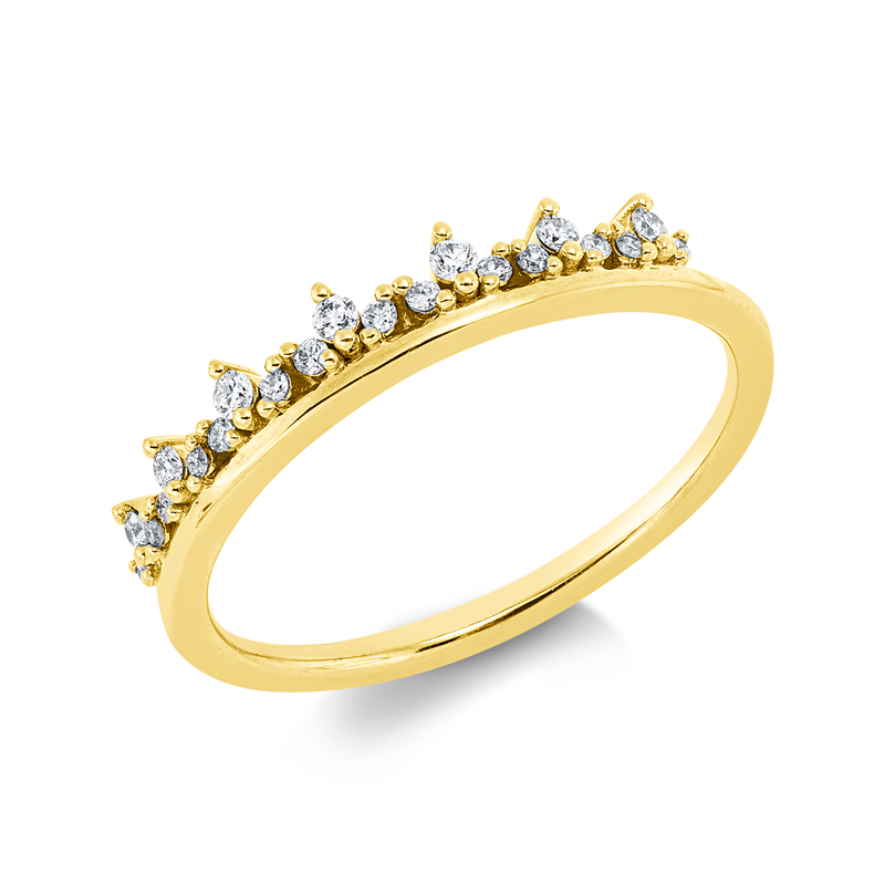 Ring    aus 750/-18 Karat Gelbgold mit 21 Diamanten 0